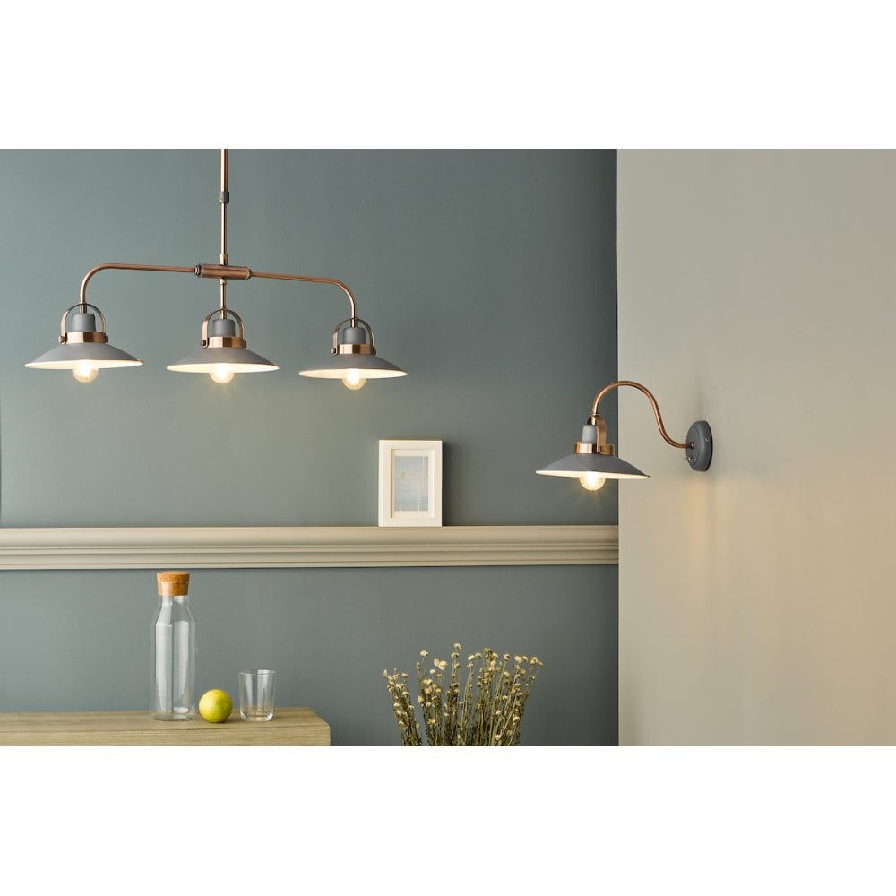 LID0339 Liden 3 Light Bar Pendant Graphite Copper