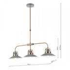 LID0339 Liden 3 Light Bar Pendant Graphite Copper