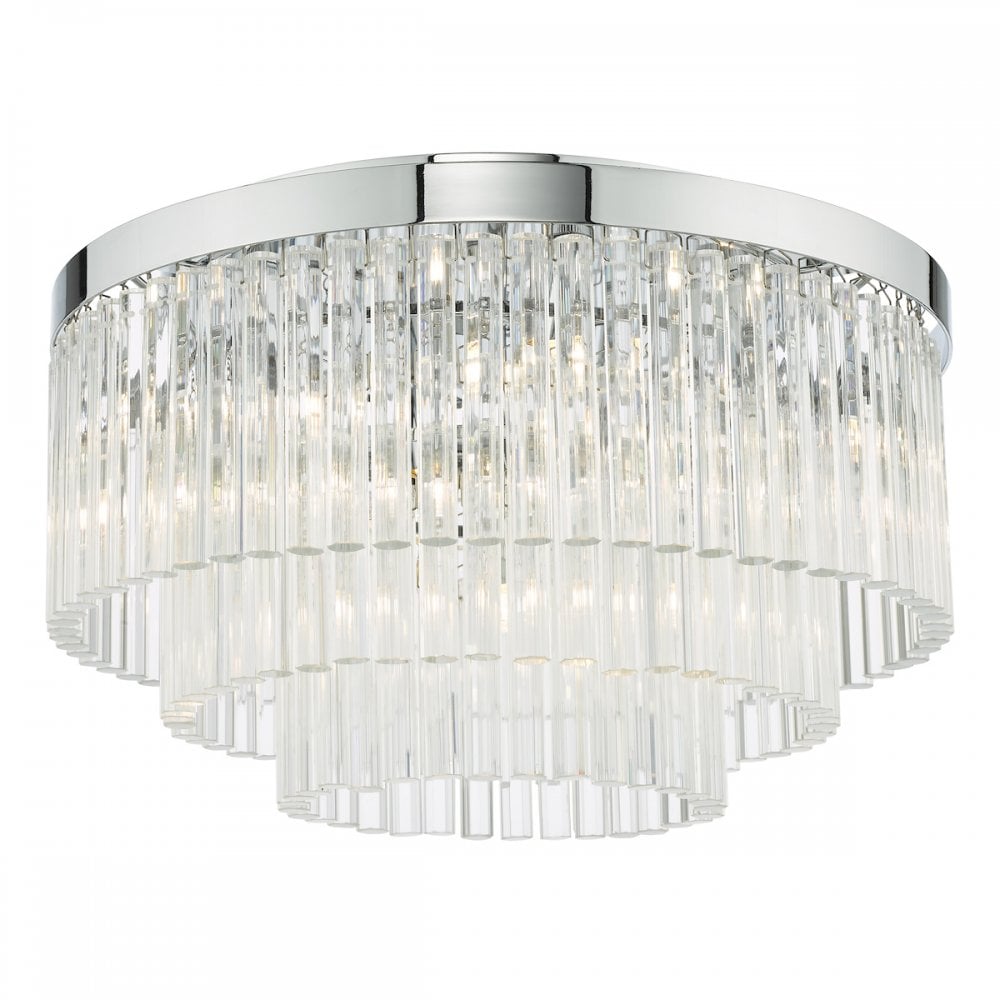 LOG5408 Logan 5 Light Flush Polished Chrome Glass