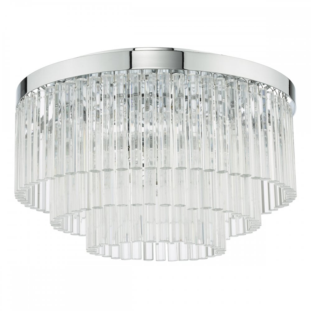 LOG5408 Logan 5 Light Flush Polished Chrome Glass
