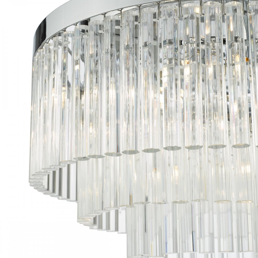 LOG5408 Logan 5 Light Flush Polished Chrome Glass