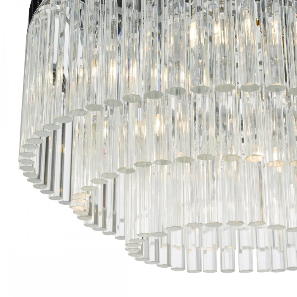 LOG5408 Logan 5 Light Flush Polished Chrome Glass