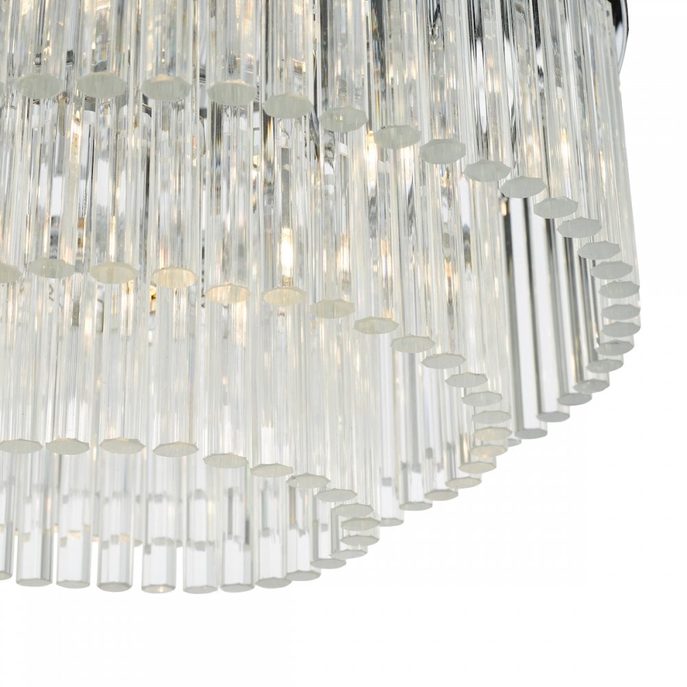 LOG5408 Logan 5 Light Flush Polished Chrome Glass