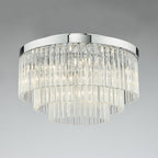 LOG5408 Logan 5 Light Flush Polished Chrome Glass