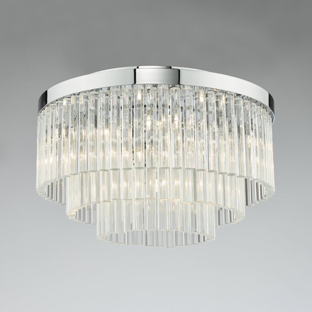LOG5408 Logan 5 Light Flush Polished Chrome Glass