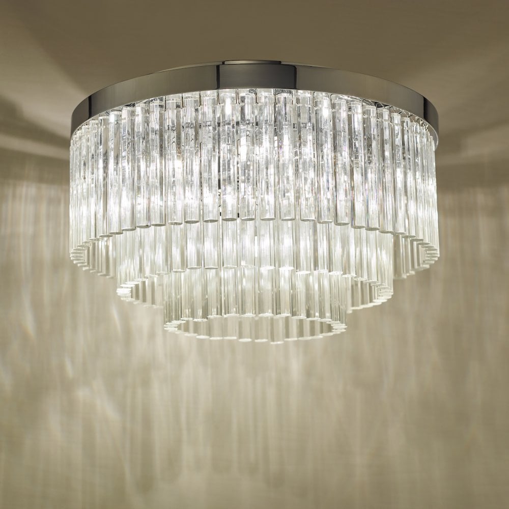 LOG5408 Logan 5 Light Flush Polished Chrome Glass
