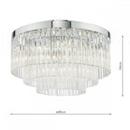 LOG5408 Logan 5 Light Flush Polished Chrome Glass