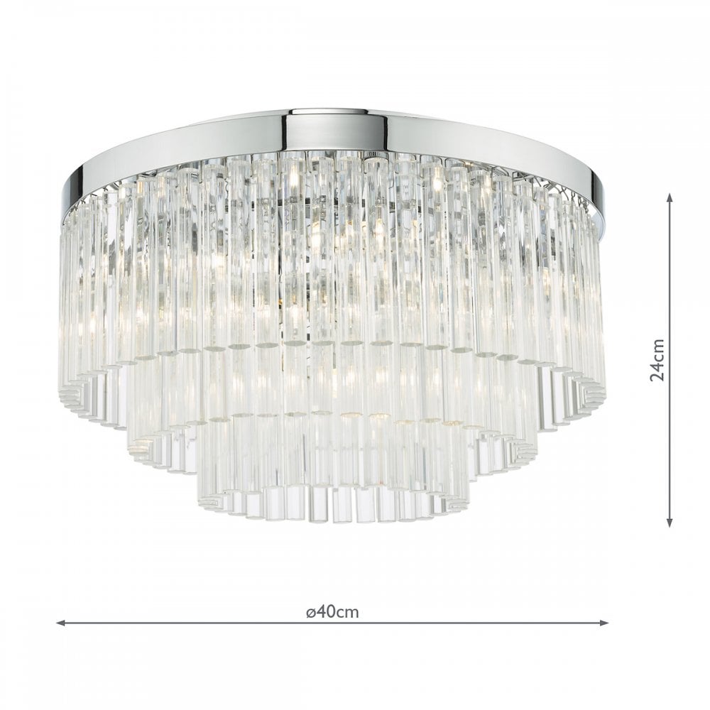 LOG5408 Logan 5 Light Flush Polished Chrome Glass