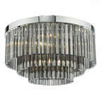 LOG5410 Logan 5 Light Flush Polished Chrome Smoked Glass