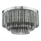 LOG5410 Logan 5 Light Flush Polished Chrome Smoked Glass