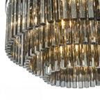LOG5410 Logan 5 Light Flush Polished Chrome Smoked Glass