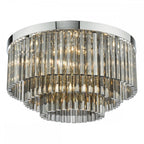 LOG5410 Logan 5 Light Flush Polished Chrome Smoked Glass