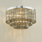 LOG5410 Logan 5 Light Flush Polished Chrome Smoked Glass