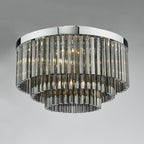 LOG5410 Logan 5 Light Flush Polished Chrome Smoked Glass