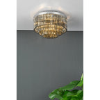 LOG5410 Logan 5 Light Flush Polished Chrome Smoked Glass