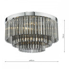 LOG5410 Logan 5 Light Flush Polished Chrome Smoked Glass