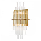 LUK0935 Lukas 2 Light Wall Light Antique Gold Glass