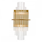 LUK0935 Lukas 2 Light Wall Light Antique Gold Glass