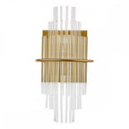 LUK0935 Lukas 2 Light Wall Light Antique Gold Glass