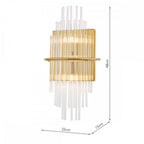 LUK0935 Lukas 2 Light Wall Light Antique Gold Glass