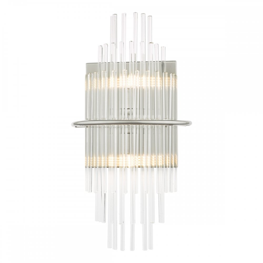 LUK0950 Lukas 2 Light Wall Light Polished Chrome Glass