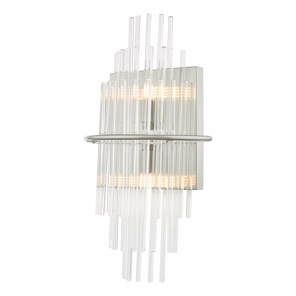 LUK0950 Lukas 2 Light Wall Light Polished Chrome Glass