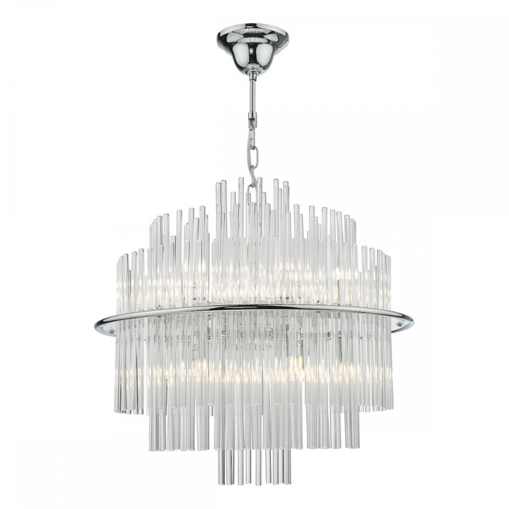 LUK1750 Lukas 13 Light Pendant Polished Chrome Glass