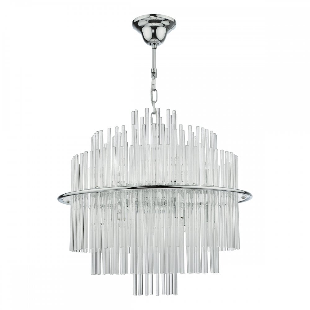 LUK1750 Lukas 13 Light Pendant Polished Chrome Glass