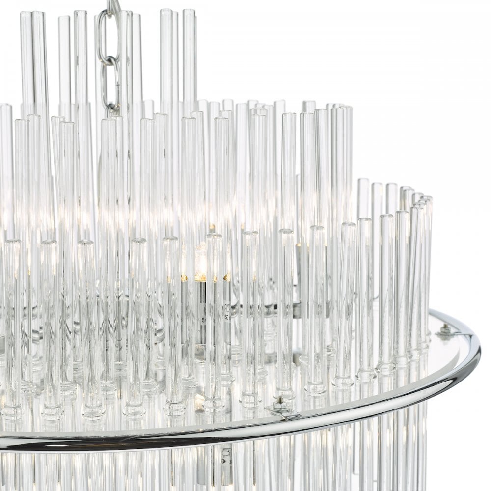 LUK1750 Lukas 13 Light Pendant Polished Chrome Glass