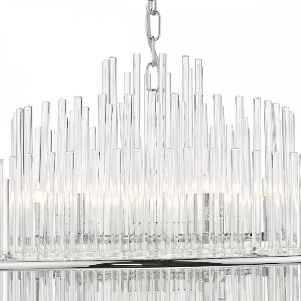 LUK1750 Lukas 13 Light Pendant Polished Chrome Glass
