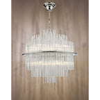 LUK1750 Lukas 13 Light Pendant Polished Chrome Glass