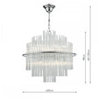 LUK1750 Lukas 13 Light Pendant Polished Chrome Glass