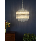 LUK1750 Lukas 13 Light Pendant Polished Chrome Glass