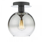 LYC0122 Lycia 1 Light Semi Flush Matt Black Ombre Smoked Glass