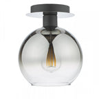 LYC0122 Lycia 1 Light Semi Flush Matt Black Ombre Smoked Glass