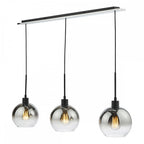 LYC0322 Lycia 3 Light Bar Pendant Matt Black Ombre Smoked Glass