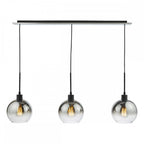 LYC0322 Lycia 3 Light Bar Pendant Matt Black Ombre Smoked Glass