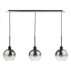 LYC0322 Lycia 3 Light Bar Pendant Matt Black Ombre Smoked Glass