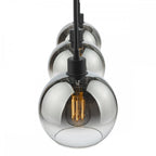 LYC0322 Lycia 3 Light Bar Pendant Matt Black Ombre Smoked Glass