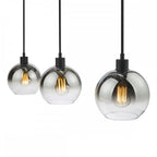 LYC0322 Lycia 3 Light Bar Pendant Matt Black Ombre Smoked Glass