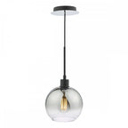 LYC8622 Lycia 1 Light Single Pendant Matt Black Ombre Smoked Glass