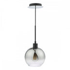 LYC8622 Lycia 1 Light Single Pendant Matt Black Ombre Smoked Glass