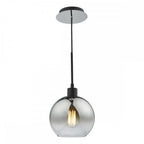 LYC8622 Lycia 1 Light Single Pendant Matt Black Ombre Smoked Glass