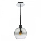 LYC8622 Lycia 1 Light Single Pendant Matt Black Ombre Smoked Glass