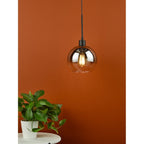 LYC8622 Lycia 1 Light Single Pendant Matt Black Ombre Smoked Glass