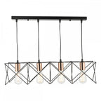 MID0422 Midi 4 Light Bar Pendant Black And Bright Copper Detail