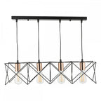 MID0422 Midi 4 Light Bar Pendant Black And Bright Copper Detail
