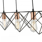 MID0422 Midi 4 Light Bar Pendant Black And Bright Copper Detail
