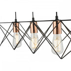 MID0422 Midi 4 Light Bar Pendant Black And Bright Copper Detail