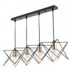 MID0422 Midi 4 Light Bar Pendant Black And Bright Copper Detail